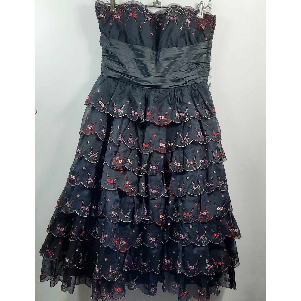 Betsey Johnson Strapless Black and Pink Dress